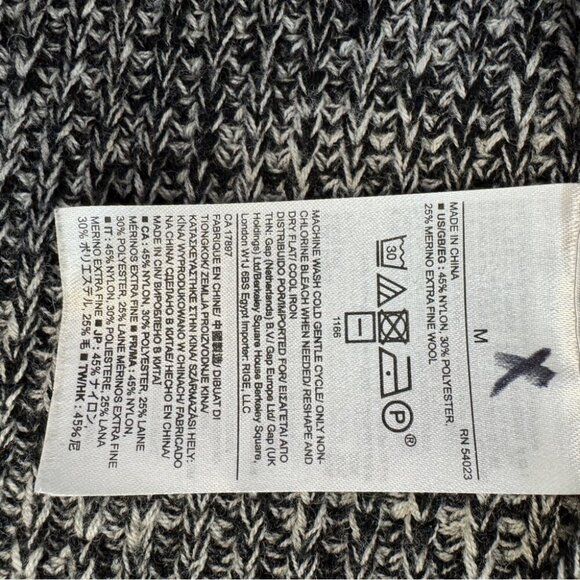 Banana Republic Knitted Gray Open Front Cardigan Merino Wool Blend Size Medium - Picture 7 of 13